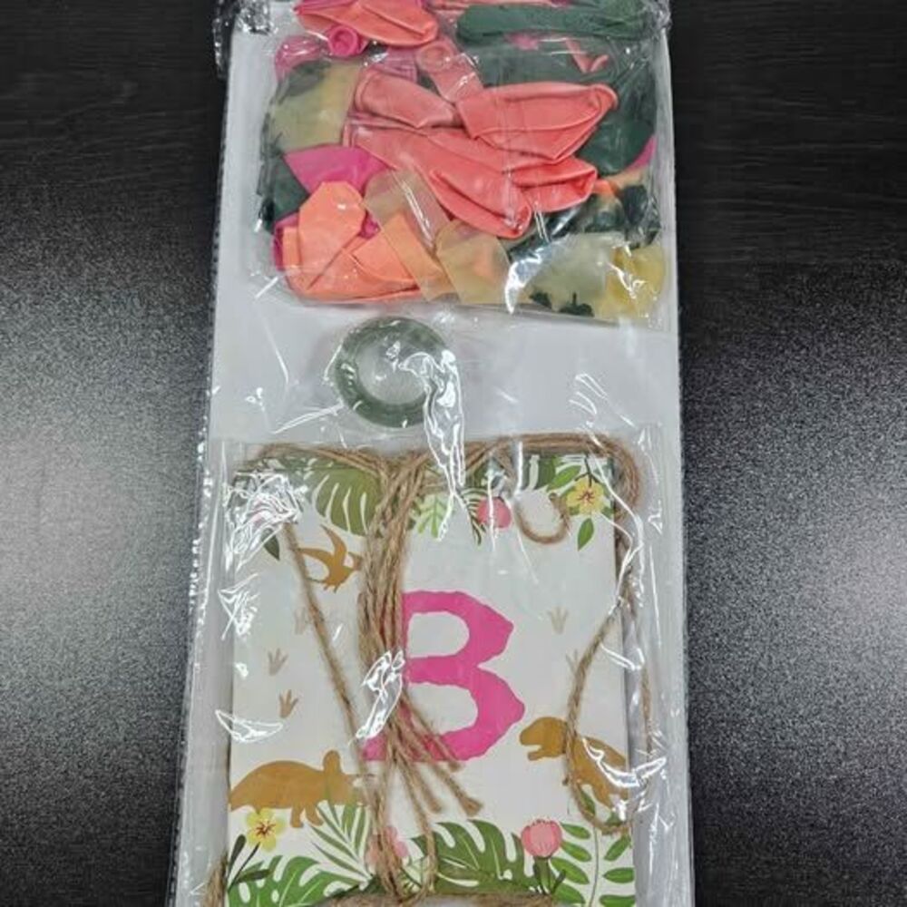 Pink Dinosaur Birthday Party Decoration Set | 90 Pieces | New